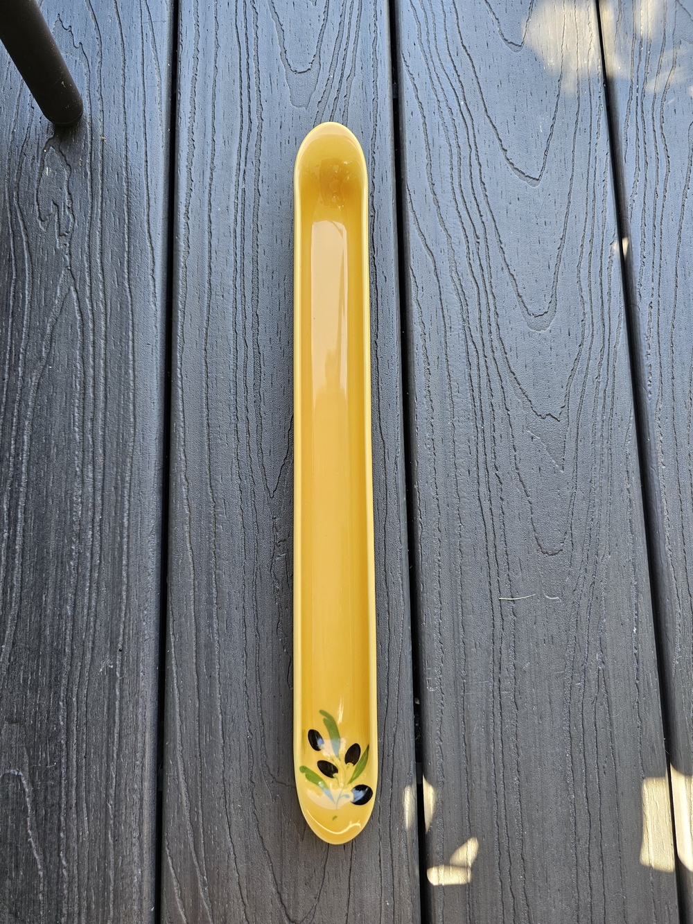 Vintage Revol France T58 Yellow Porcelain Olive Boat Serving Tray, La Provence